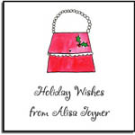 Kelly Hughes Designs - Gift Stickers (Holiday Handbag - Holiday) (s134)
